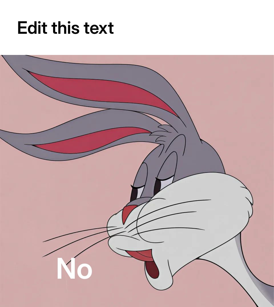 Bugs Bunny with a disapproving expression on a pink background.