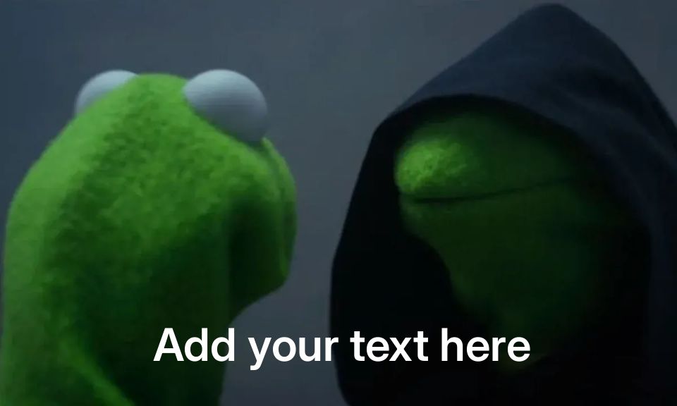 Kermit the Frog facing his evil doppelgänger in a dark hood.