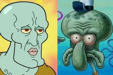 Handsome Squidward meme with a muscular and attractive version of Squidward from SpongeBob SquarePants.