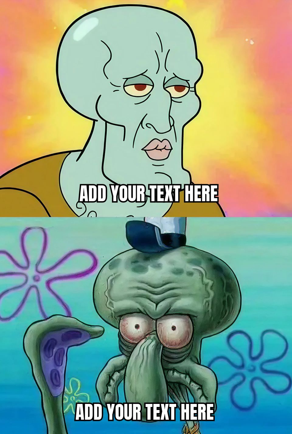 Handsome Squidward meme with a muscular and attractive version of Squidward from SpongeBob SquarePants.