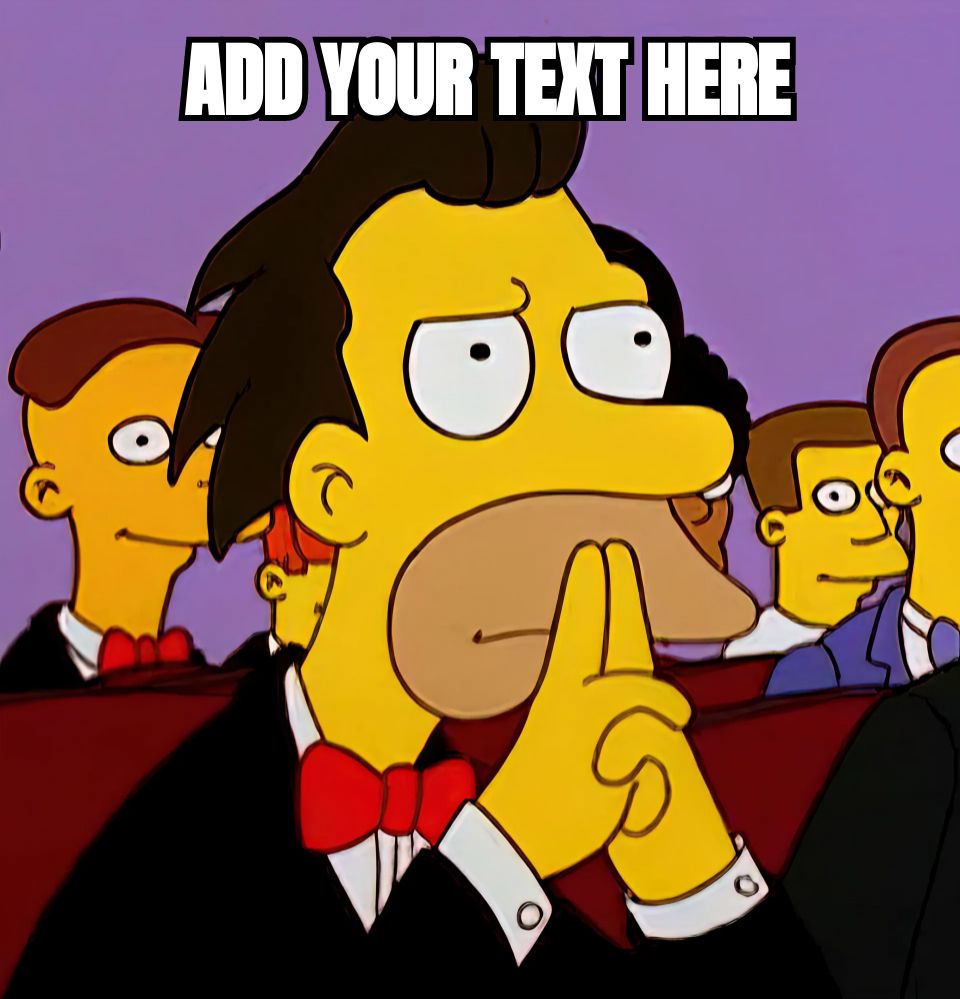 Lenny from The Simpsons thinking with hands clasped under chin.