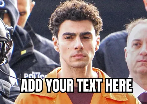 A young man with curly hair, wearing an orange jumpsuit, escorted by law enforcement officers.