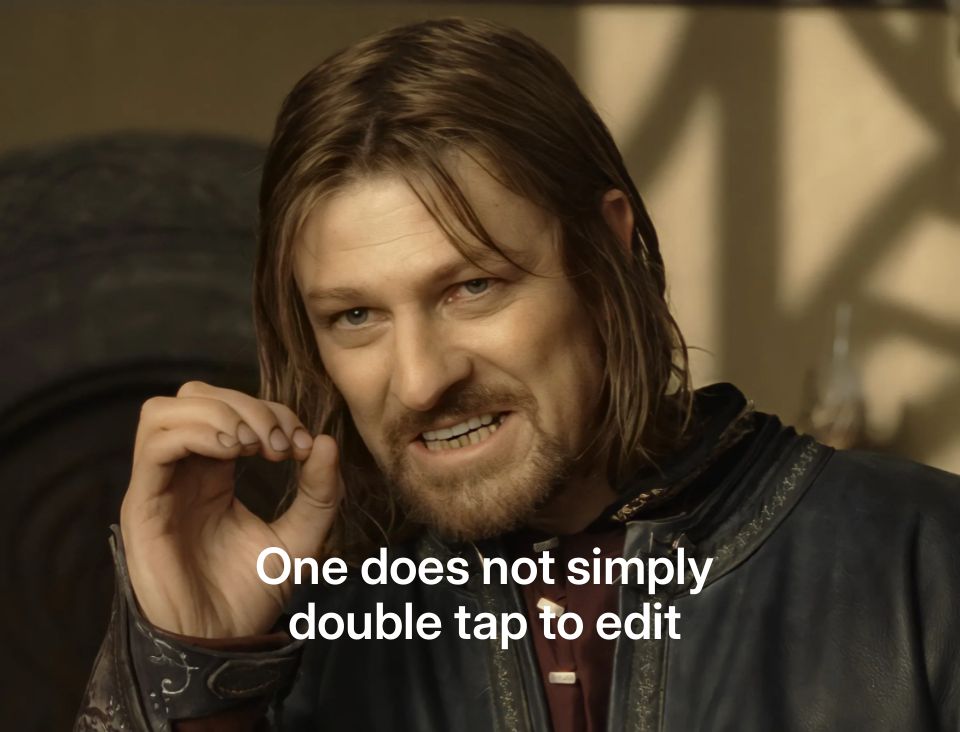 Boromir from Lord of the Rings making a gesture with his hand.