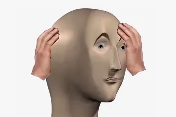 Three-panel meme with a mannequin head showing panic, calm, and panic expressions.