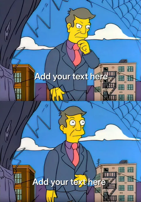 Principal Skinner looking puzzled and then surprised in The Simpsons scene.