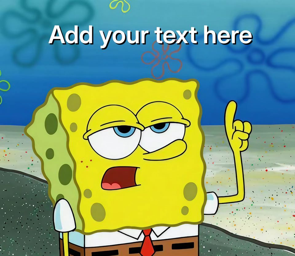 Spongebob Squarepants with a raised finger and a smug expression.