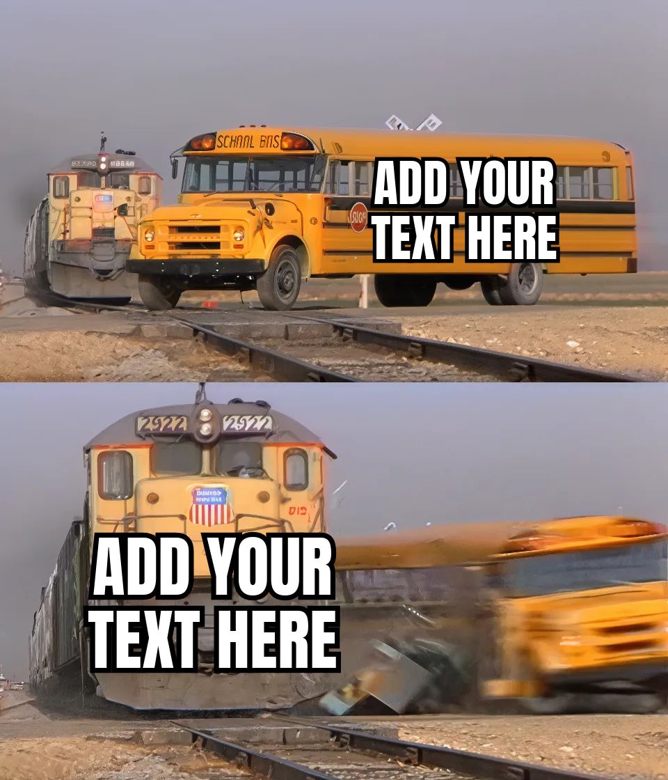 Train colliding with a yellow school bus at a railway crossing.