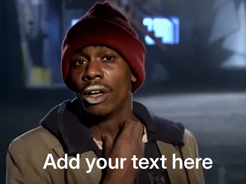 A man in a red beanie and brown jacket looking desperate.